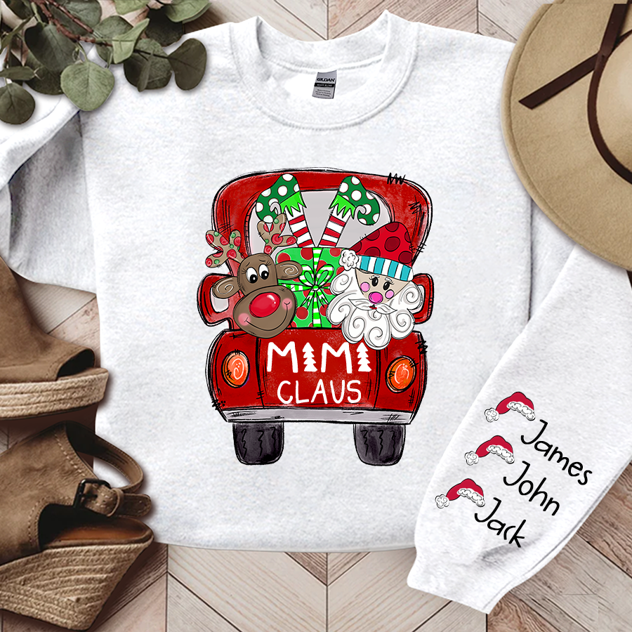 Mimi, Grandma Claus Truck Christmas and Grandkids Sweatshirt
