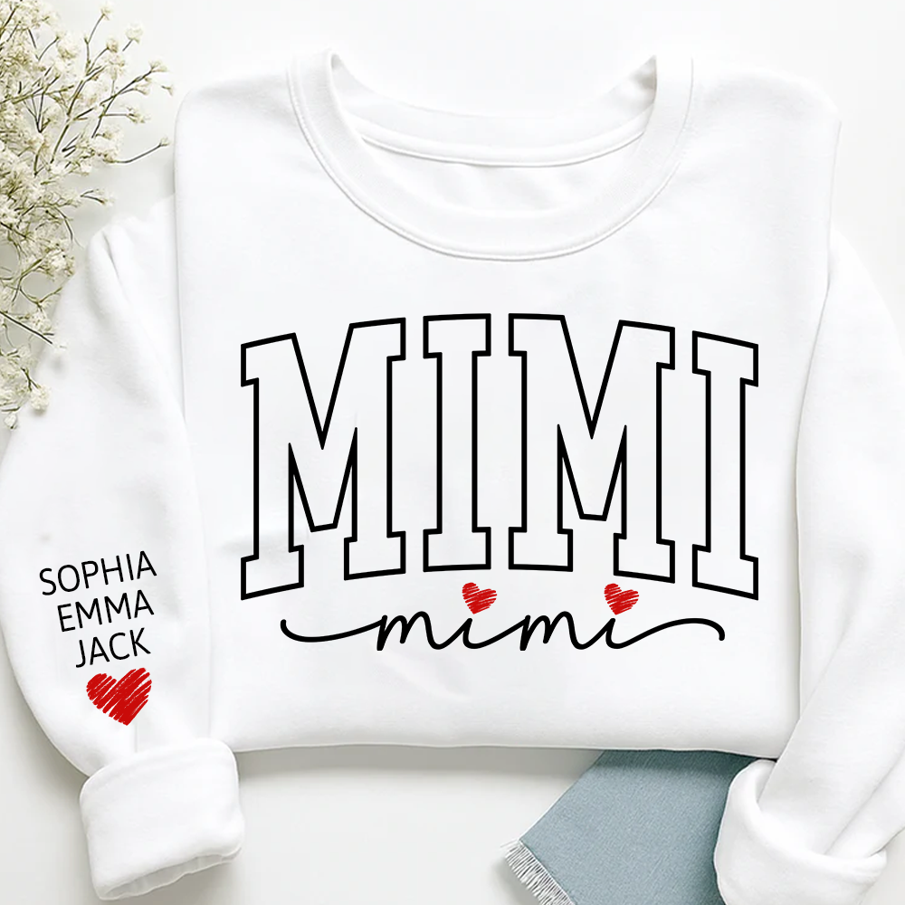 Personalized Mimi And Grandkids Heart Sweatshirt