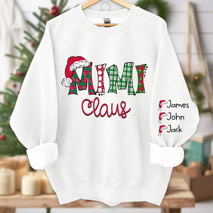 Merry Christmas Mimi, Grandma Claus Christmas and Grandkids Sweatshirt