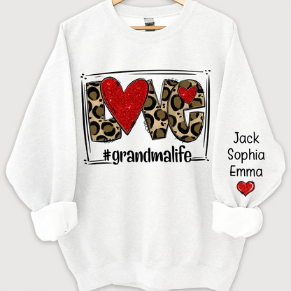 Glitter Love grandmalife leopard and kids Sweatshirt