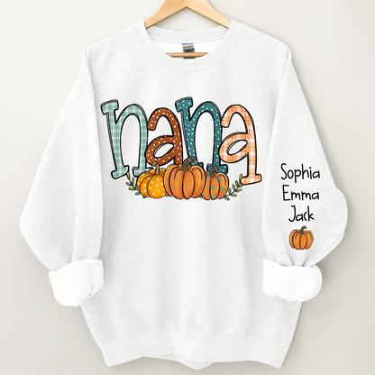Nana Pumpkin And Grandkids Autumn Sweatshirt