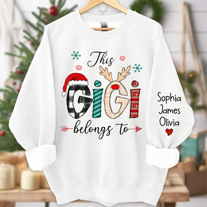 Merry Christmas This Gigi Belongs To Grandkids Sweatshirt, Merry Christmas Grandma Sweatshirt