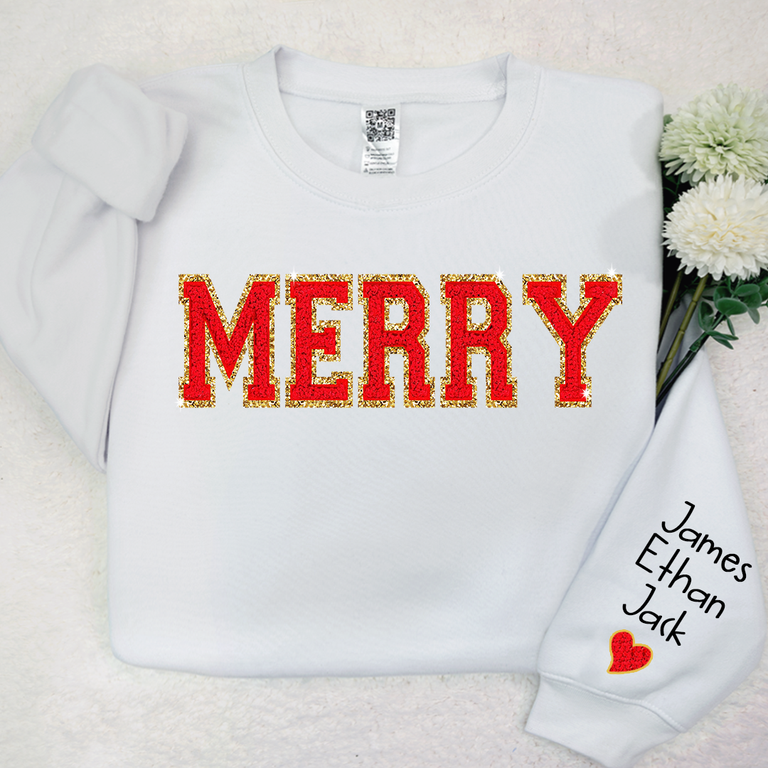 Merry Christmas Sweatshirt with Grandkids Winter Sweatshirt