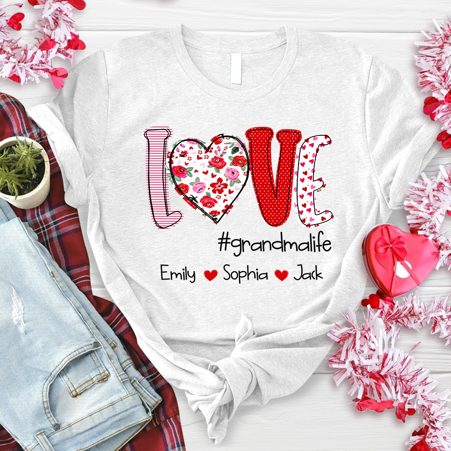 Love Grandmalife And Kids Valentines T-Shirt