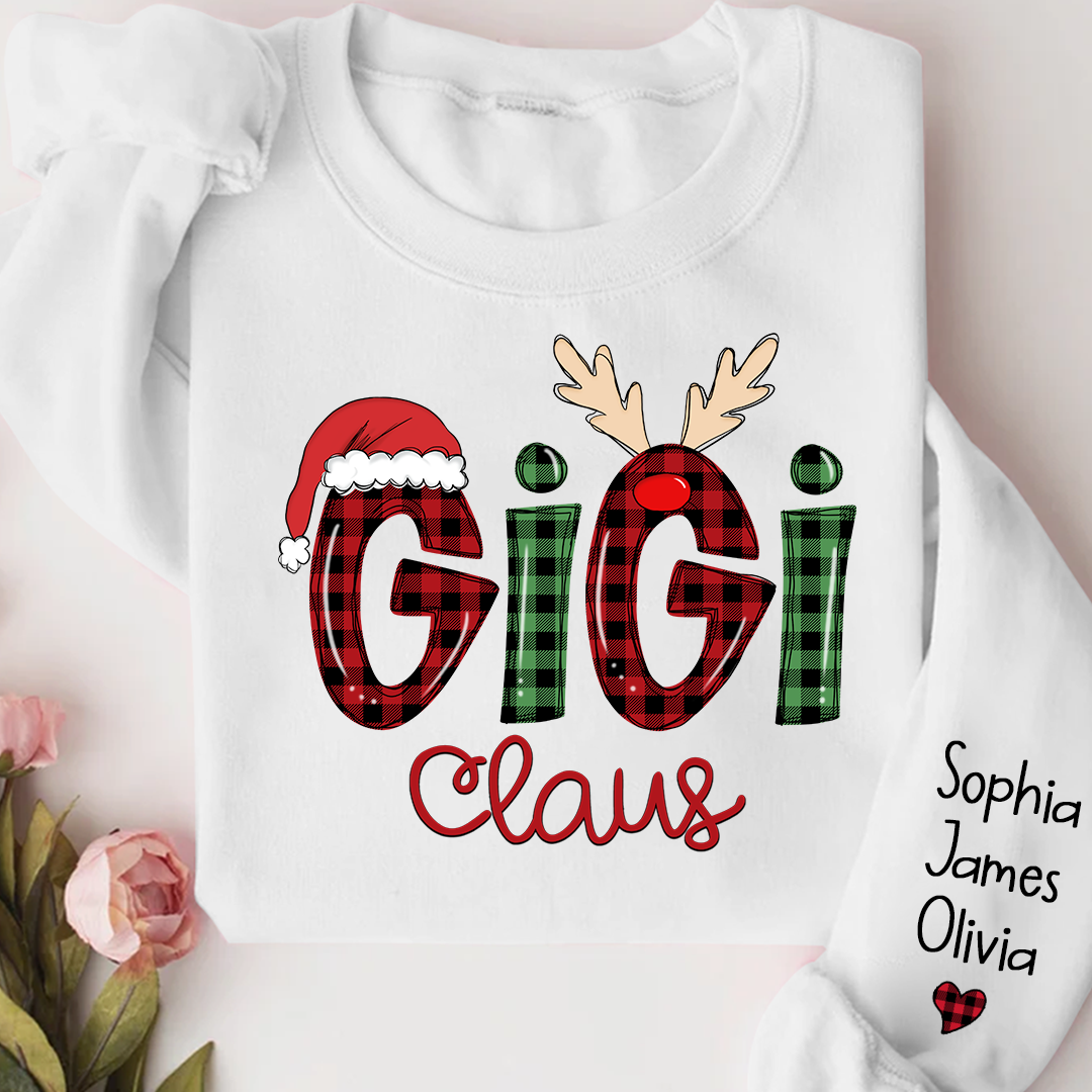 Merry Christmas Gigi claus caro with Grandkids Sweatshirt