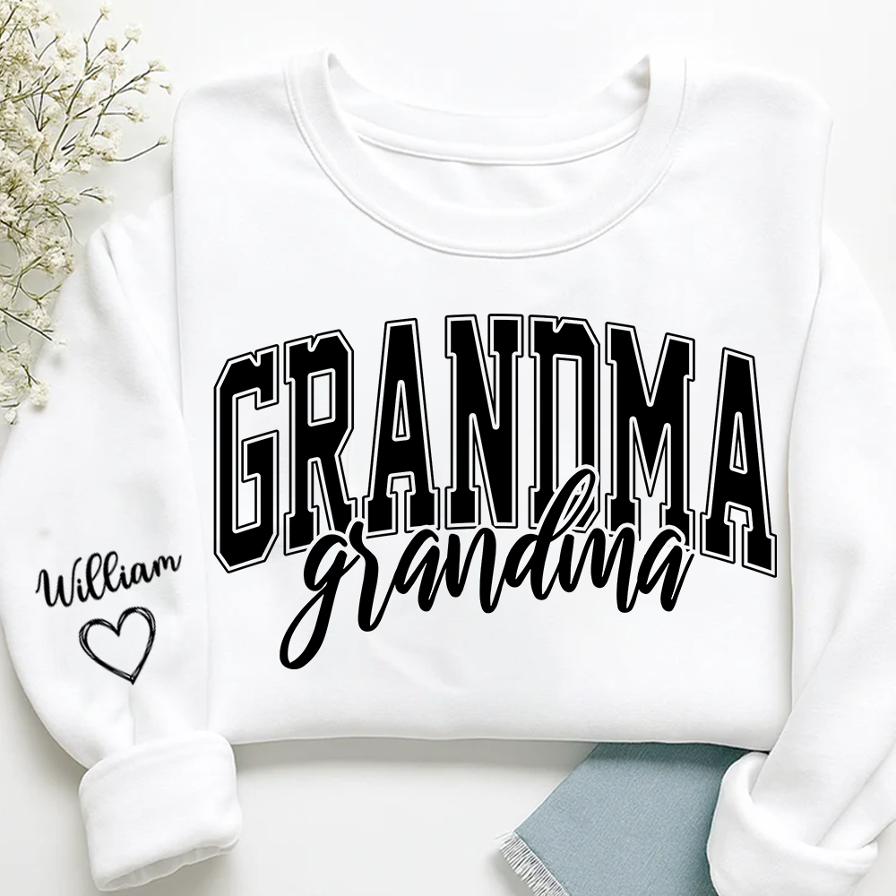 Grandma with Grandkids’ Names, Custom Gift for Grandma Sweatshirt