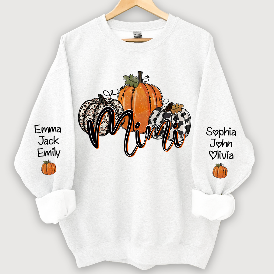 Personalized Mimi, Grandma Pumpkins Autumn And Grandkids CL01 Sweatshirt