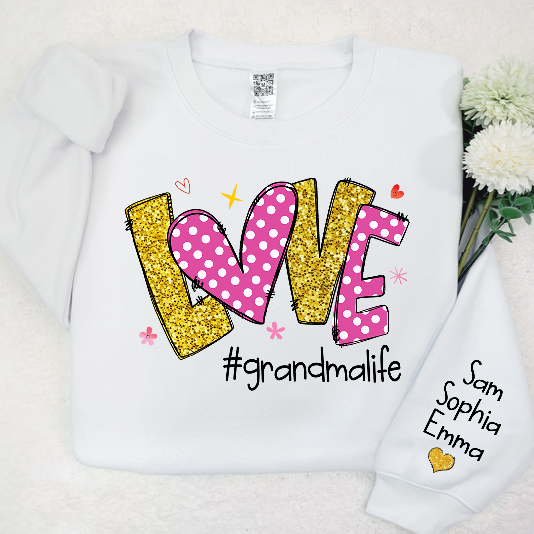 Glitter I Love grandmalife and grandkids Gifts Valentine's Day Sweatshirt