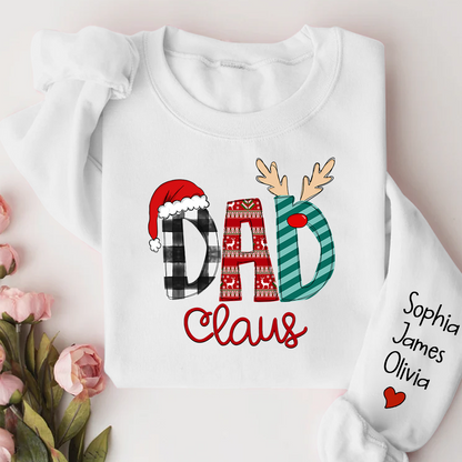 Dad Claus Merry Christmas Papa Claus Gift Custom Name Kids Sweatshirt