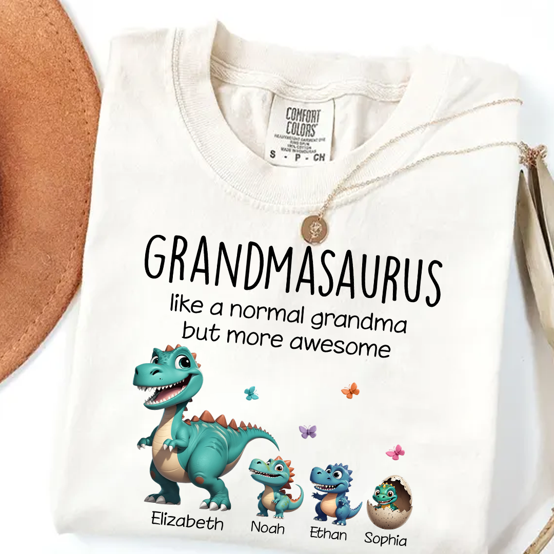 Personalized Grandmasaurus And Grandkids Gift for Grandma