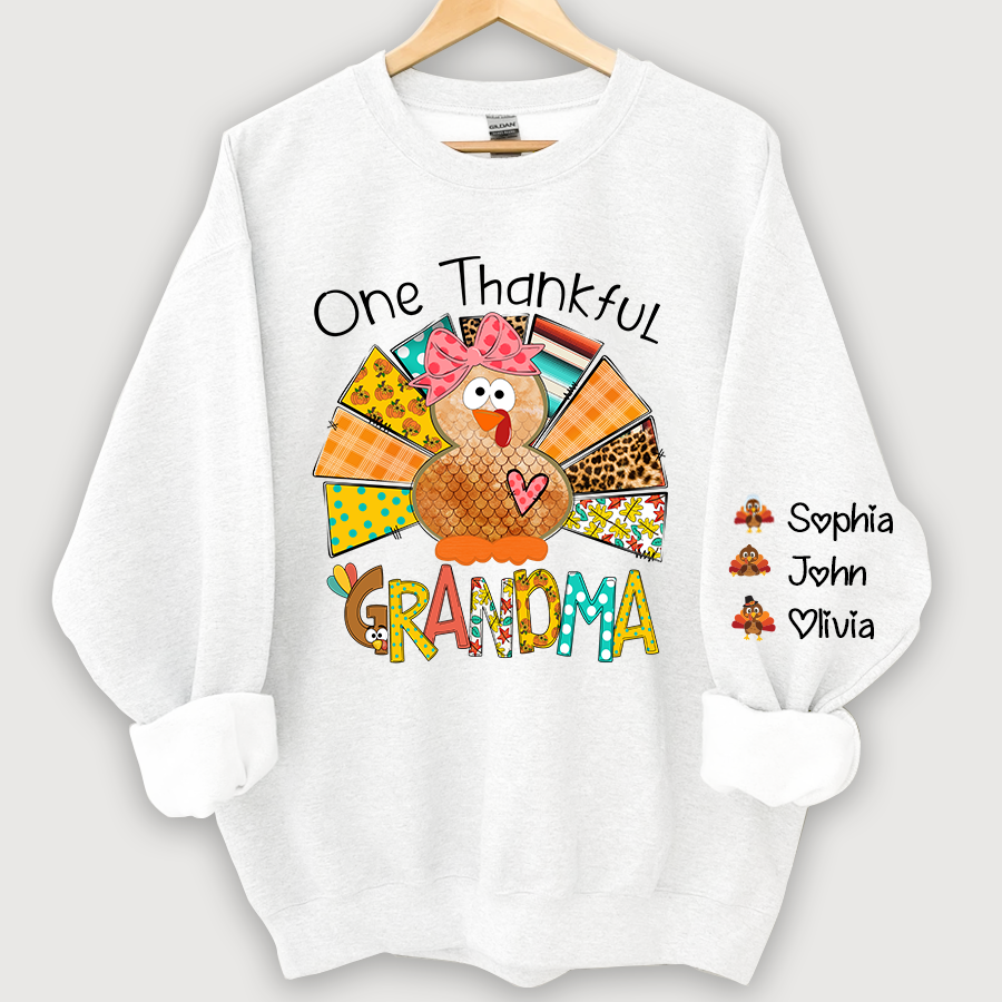 One Thankful Grandma Thanksgiving Turkey Sweatshirt