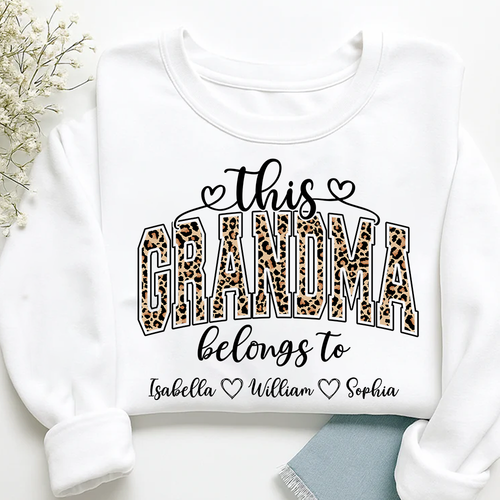 This Grandma Leopard Belongs To And Grandkids Sweatshirt