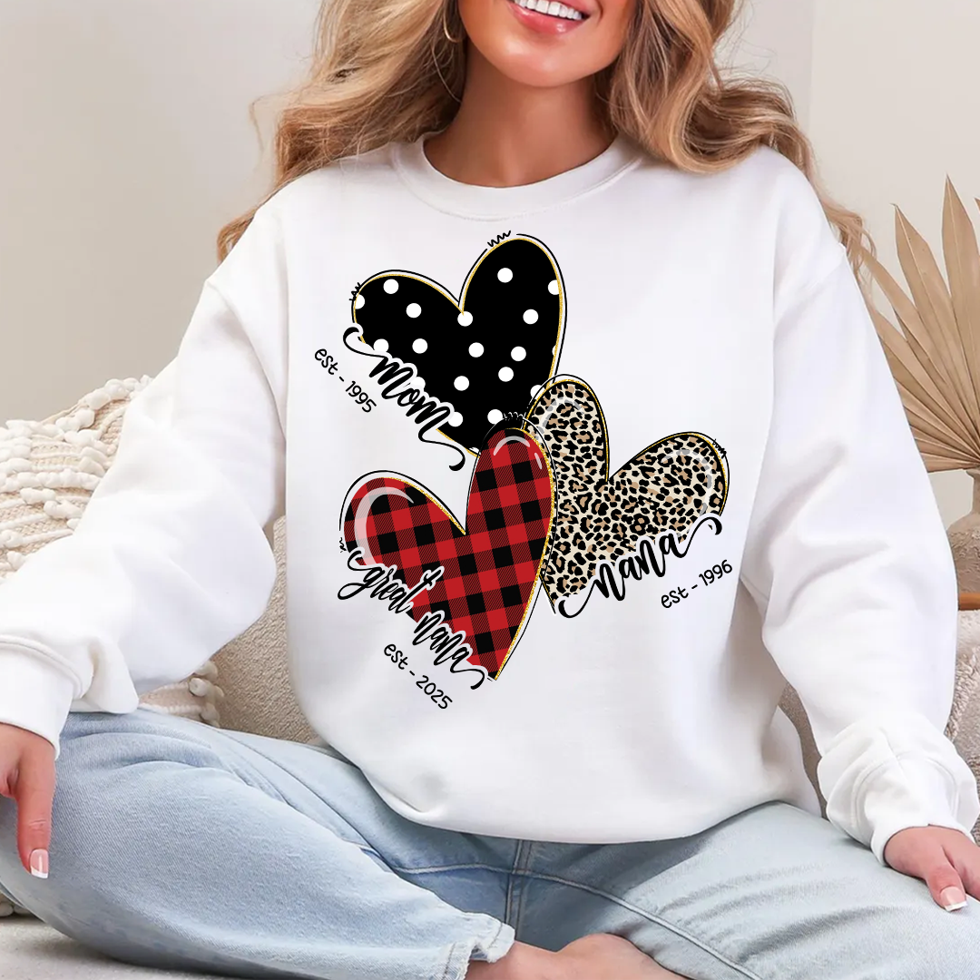 Wife Mom Nana Triple Heart Valentine's Gift