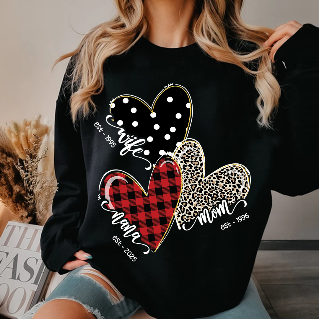 Wife Mom Nana Triple Heart Valentine