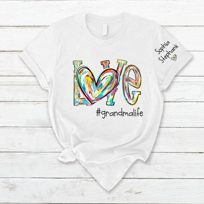 Love Grandma Life Fall Autumn Color Clipart Custom T-Shirt