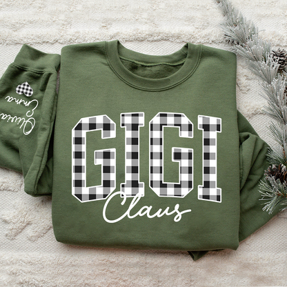 Custom Gigi Claus White Caro Christmas With Kids Sweatshirt