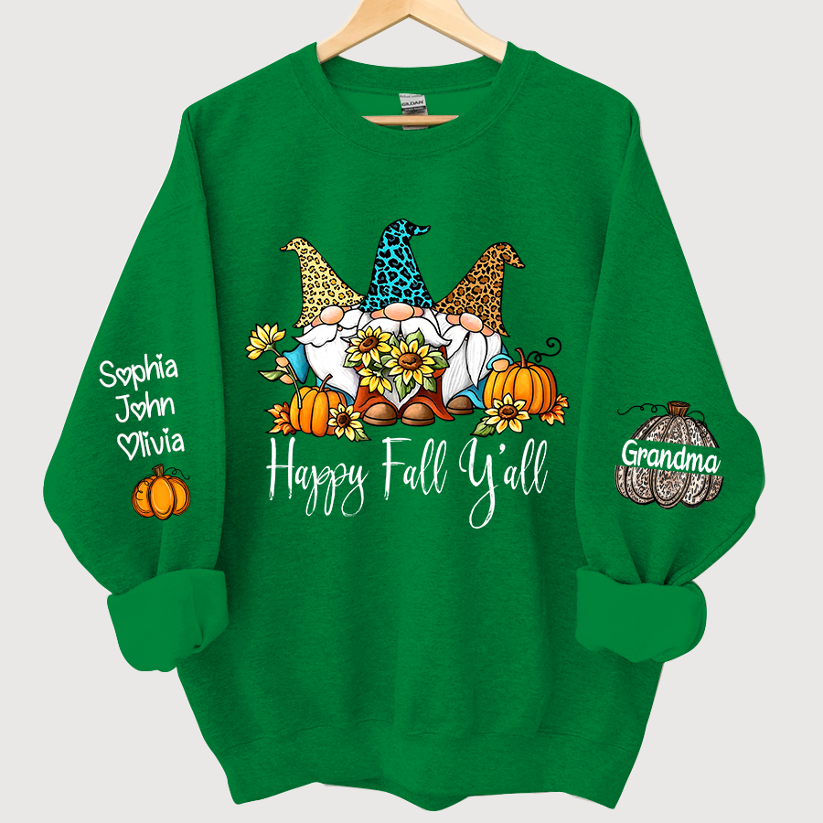 Happy Fall Y'all Grandma With Grandkids Autumn Sweatshirt