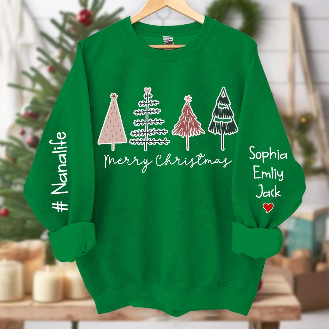 Tree Merry Christmas Nanalife Christmas and Grandkids Sweatshirt