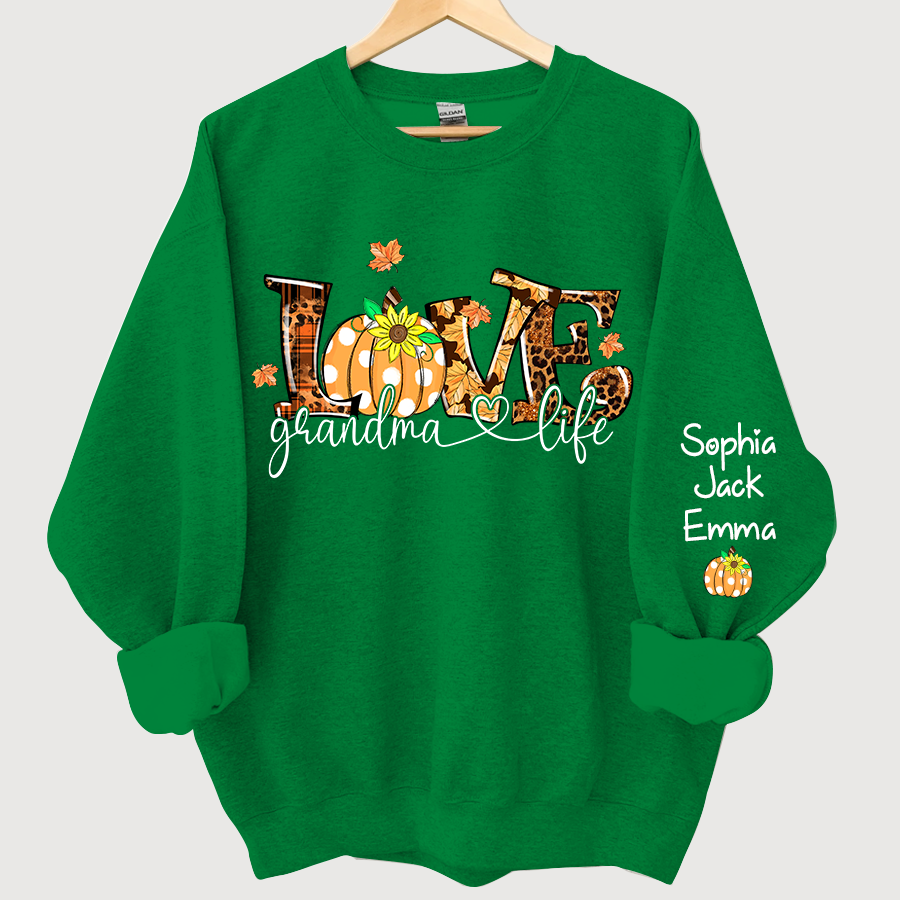 Personalized Love Grandmalife Pumpkin autumn Sweatshirt