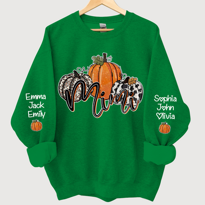 Personalized Mimi, Grandma Pumpkins Autumn And Grandkids CL01 Sweatshirt