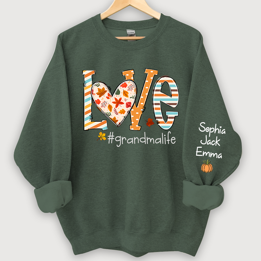 Autumn love grandmalife and grandkids Sweatshirt