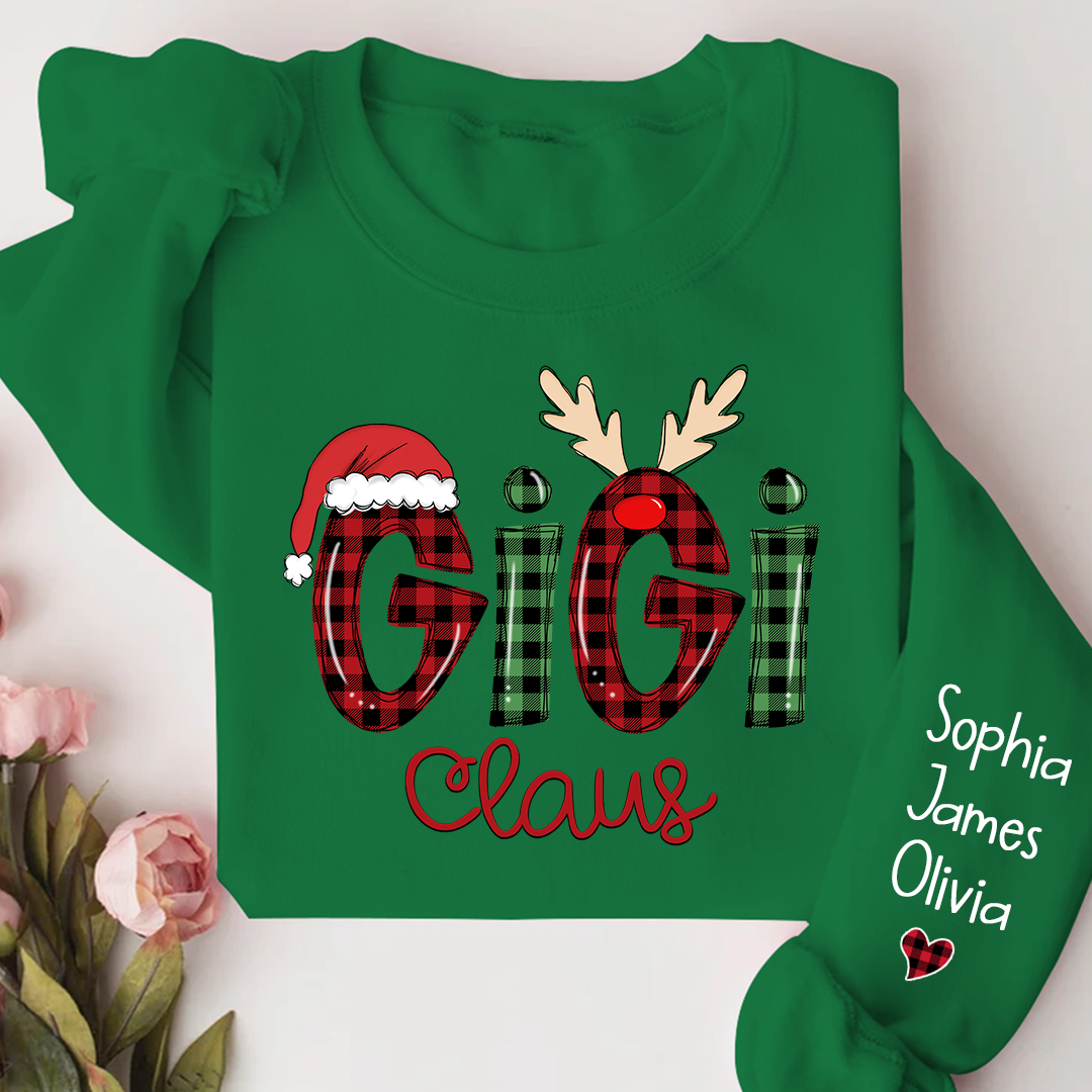 Merry Christmas Gigi claus caro with Grandkids Sweatshirt