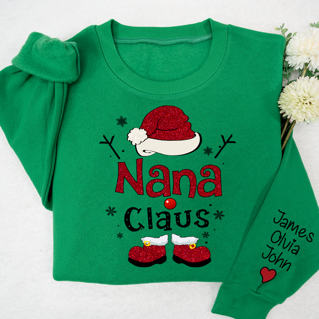 Nana claus Glitter Christmas Gifts Sweatshirt
