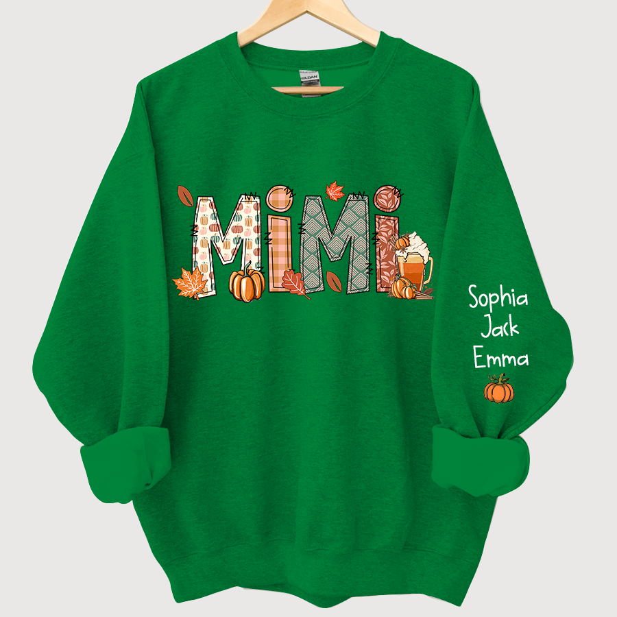 Mimi, Grandma, Nana Fall Doodle And Grandkids Autumn Sweatshirt