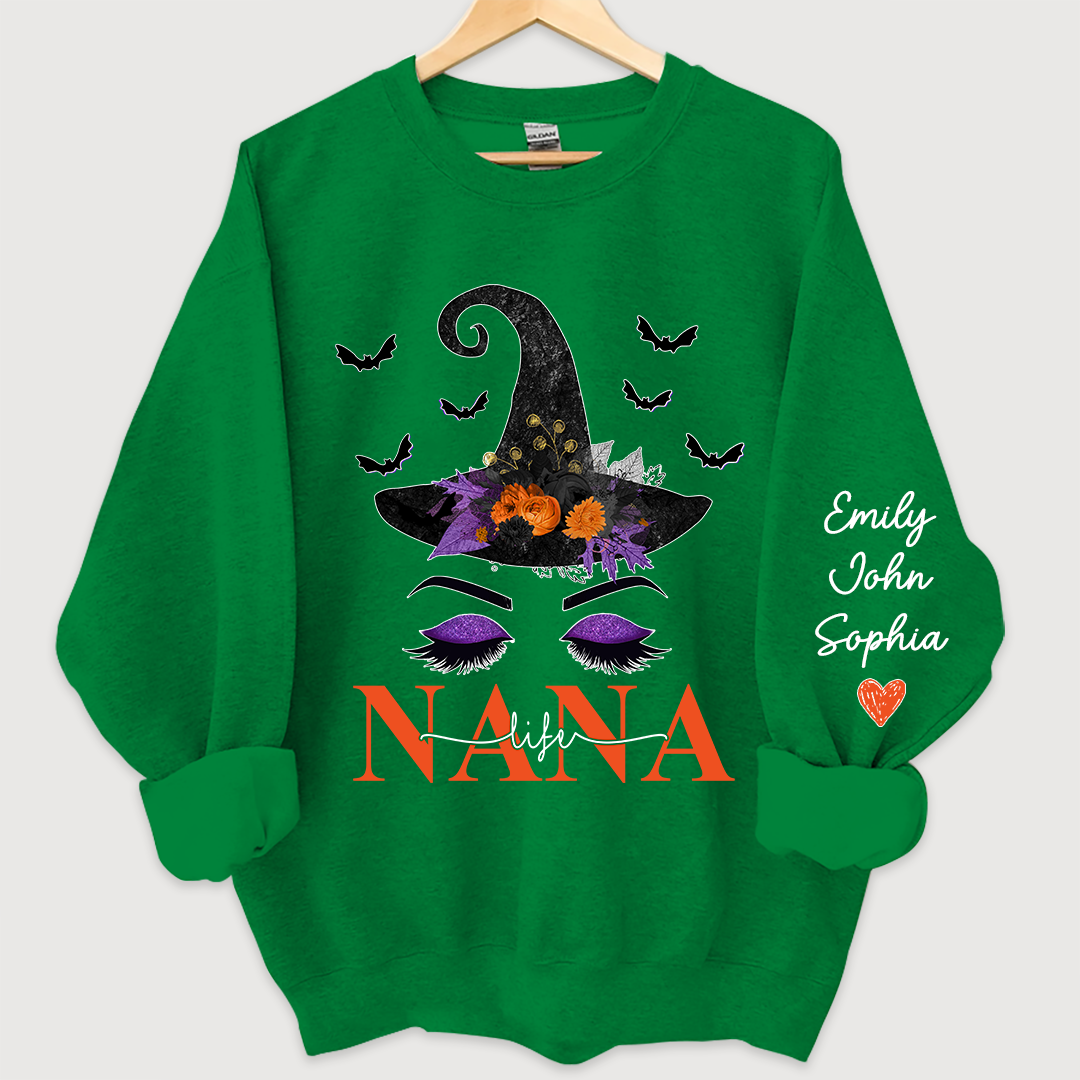 Personalized Nanalife Hat Halloween And Grandkids Sweatshirt