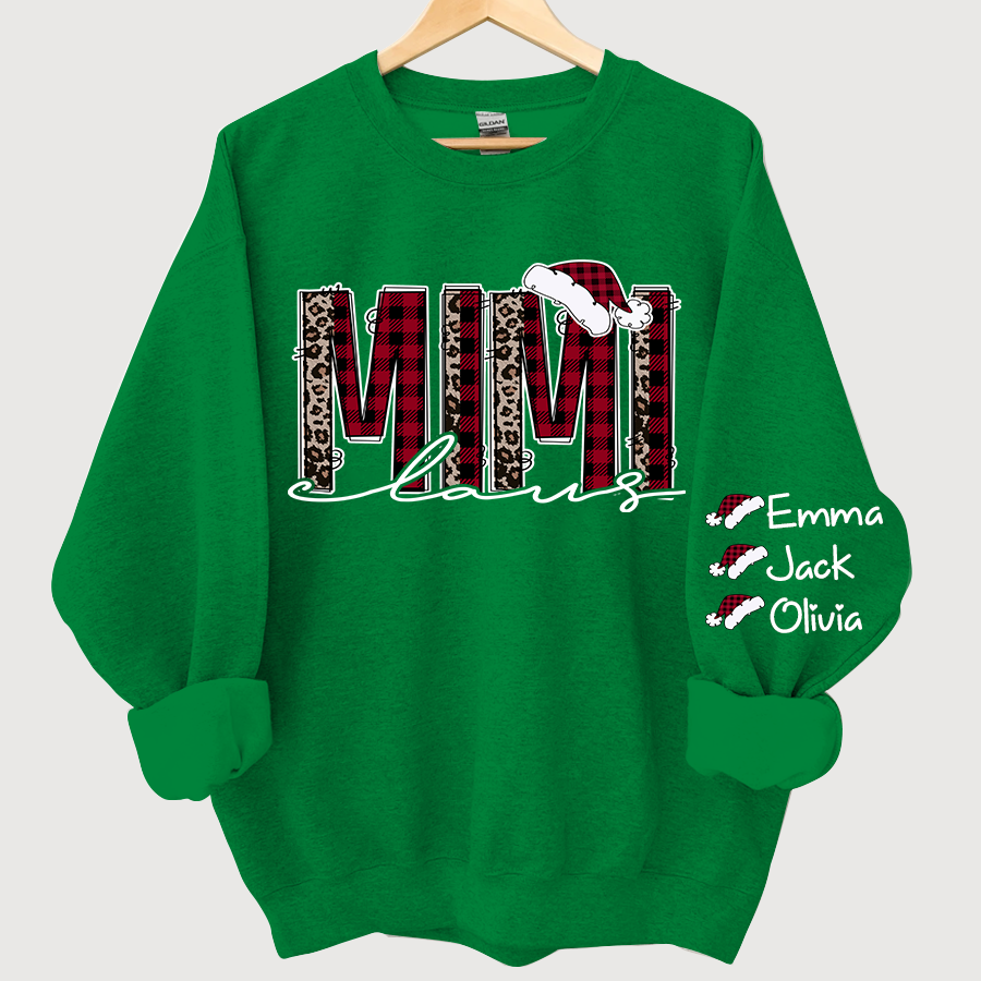 Personalized Mimi Claus Christmas And Grandkids Sweatshirt
