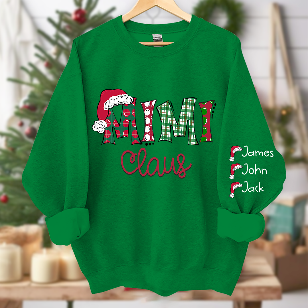 Merry Christmas Mimi, Grandma Claus Christmas and Grandkids Sweatshirt