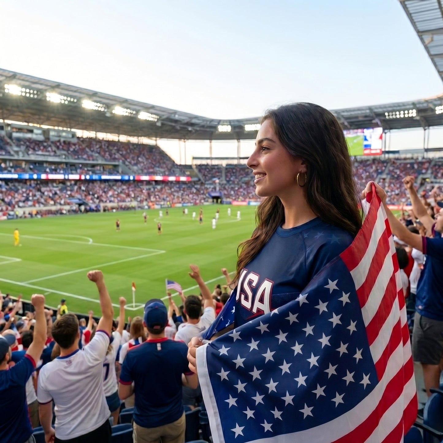 Custom Women's USA 2026 Jersey Crop Tee - Personalized Birthday Gifts For Soccer Lovers, Sports Fans, Sports Lovers - Stars, Stripes & Soccer Pride