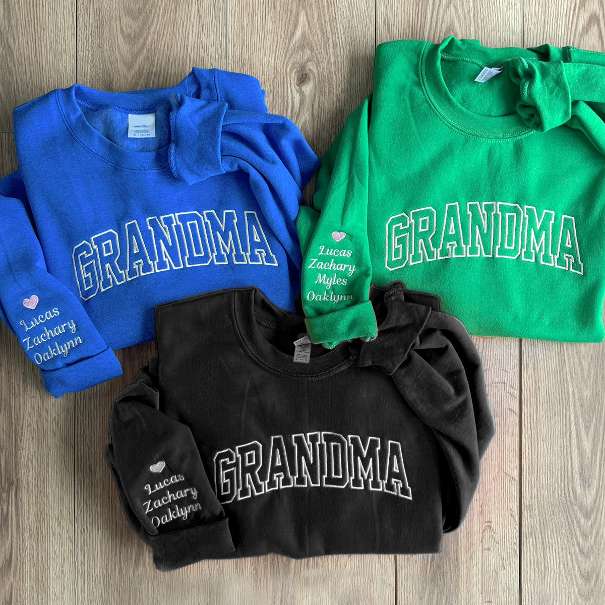 Personalized Grandma Embroidered, Custom Grandma & Kids Sweatshirt