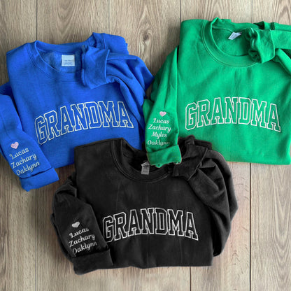 Personalized Grandma Embroidered, Custom Grandma & Kids Sweatshirt