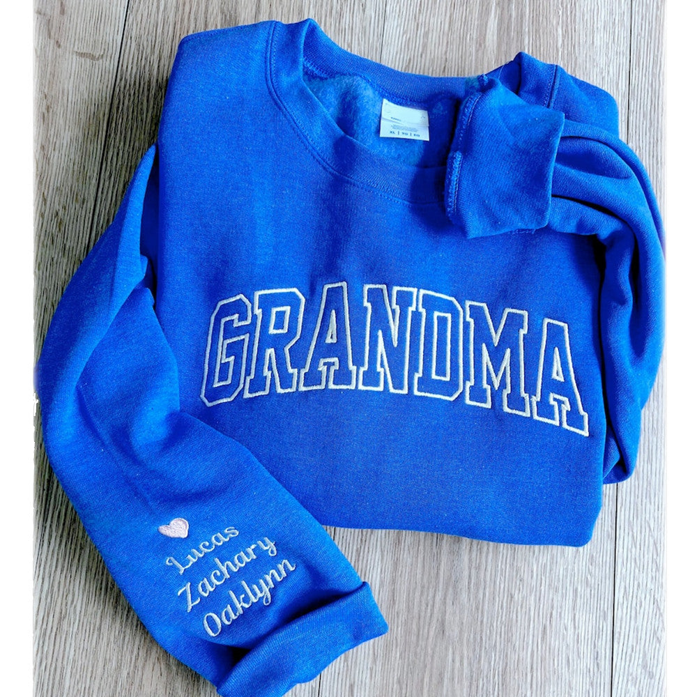 Personalized Grandma Embroidered, Custom Grandma & Kids Sweatshirt