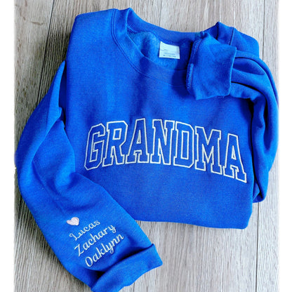 Personalized Grandma Embroidered, Custom Grandma & Kids Sweatshirt