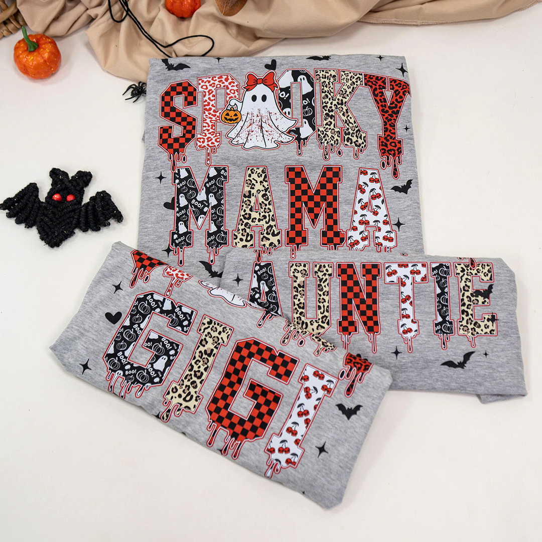 Custom Spooky Gigi And Grandkids Halloween T-shirt