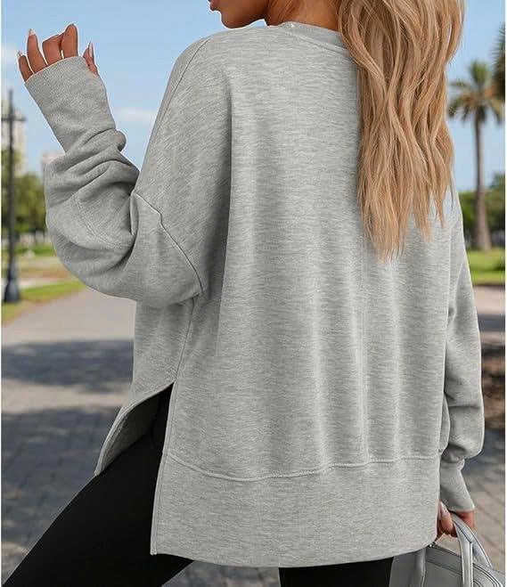 Mama Claus Oversized Christmas Sweatshirt - Personalized Holiday Pullover with Kids' Names on Sleeve, Cozy Festive Gift for Mom